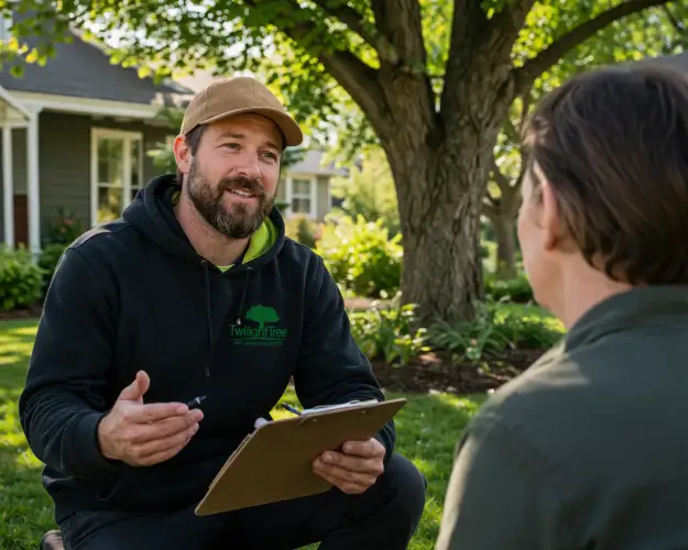 Tony Kerley giving ISA certified arborist consultation